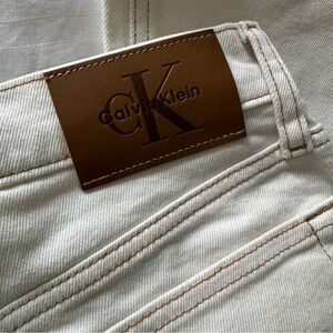 NWT Calvin Klein ultra high wide leg white cream jeans size 27